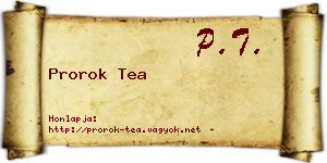 Prorok Tea névjegykártya